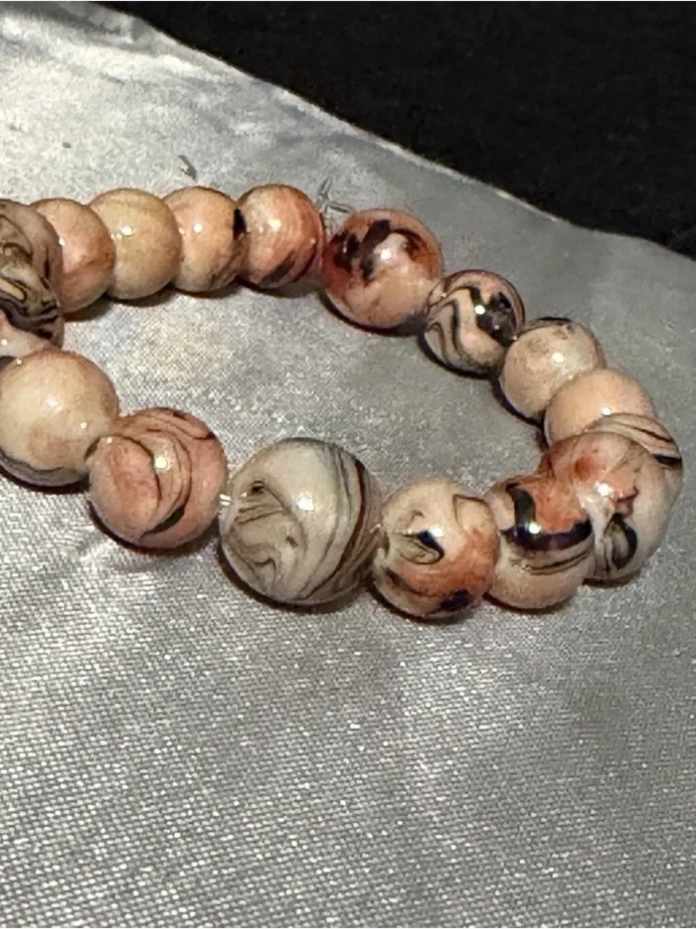 Handmade Tiger Striped Marbled Bead Bracelet - Women's Fashion Jewelry